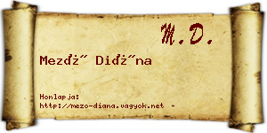 Mező Diána névjegykártya